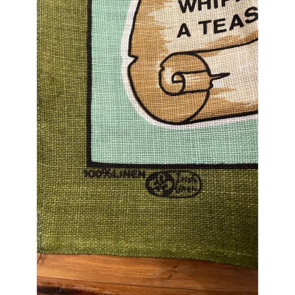 Fingal Irish Linen Irish Coffee Green Tea Towel Wall Hanging 19X30 In - Picture 2 of 12